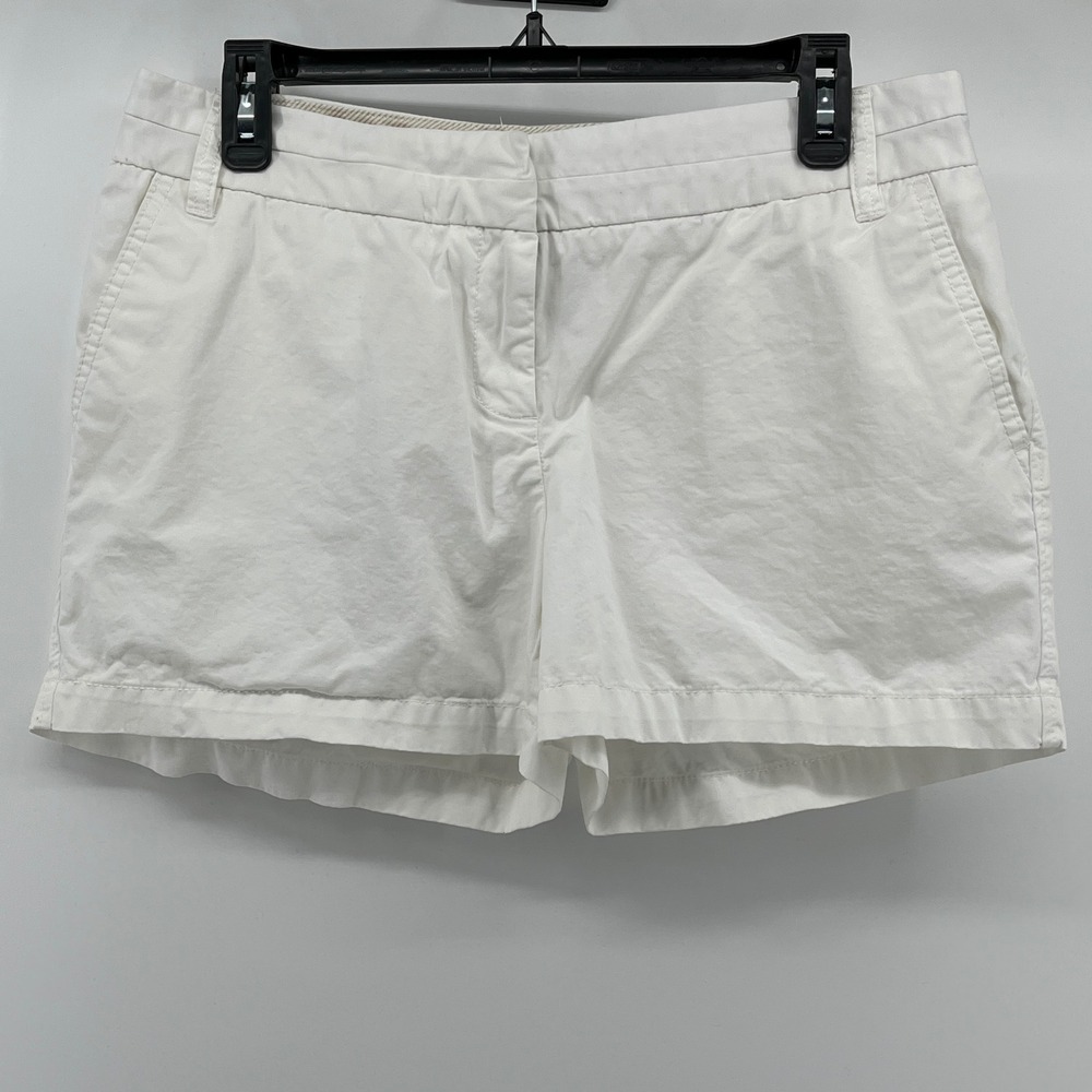 Dalia Collection. Shorts, Women, 10, White, Cotton Chino Casual Mid Rise